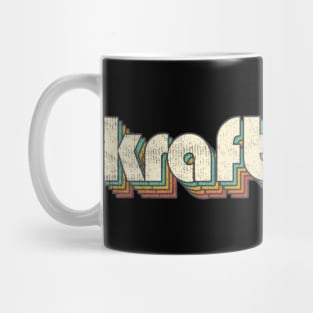 Vintage Kraftwerk Rainbow Letters Distressed Style Mug